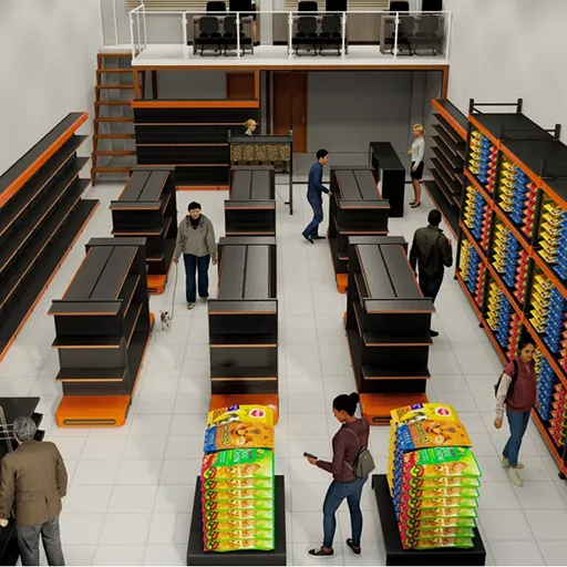 Gôndolas para loja agropecuária com design moderno